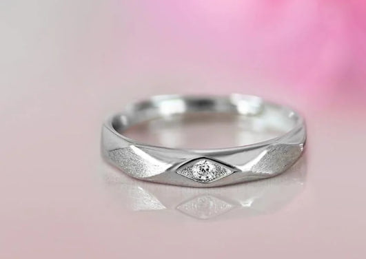 Silver/ Gold/ Rose Gold Minimalist Silver Diamond Ring – Elegant Geometric Band for Timeless Style