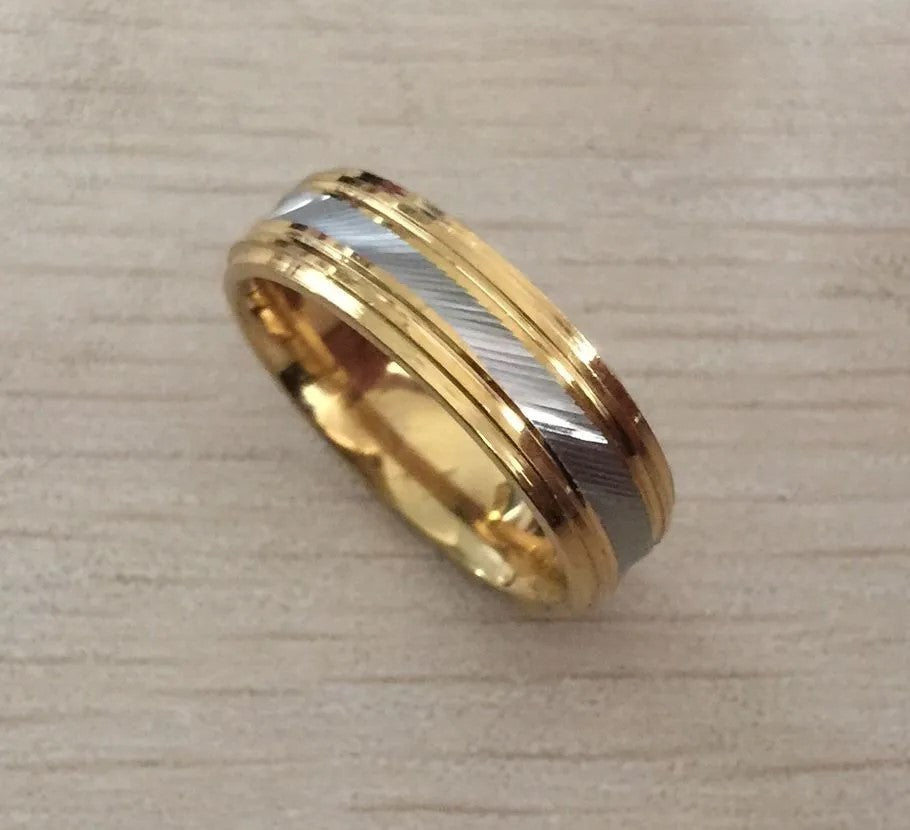 Silver/ Gold/ Rose Gold Dual-Tone Band: A Fusion of Gold and Silver Elegance