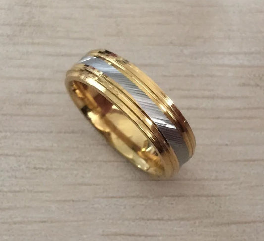 Silver/ Gold/ Rose Gold Dual-Tone Band: A Fusion of Gold and Silver Elegance