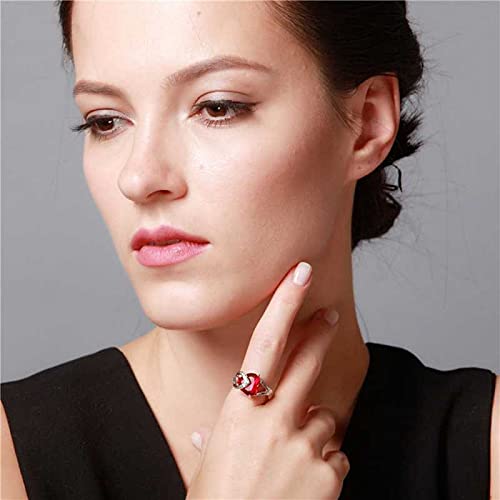 Silver/ Gold/ Rose Gold University Trendz Red Heart Ring with CZ Crystal for Women and Girls