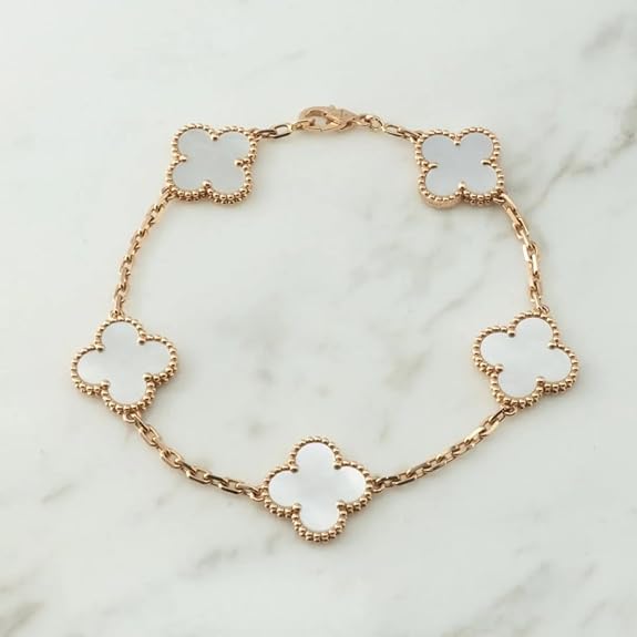 Silver / Gold / Rose gold Aoseahess Five-Leaf Clover Bracelet β Women's Titanium Steel Enamel Jewelry