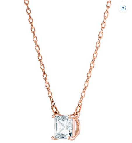 Silver/ Gold/ Rose gold Sophisticated Pendant Necklace Featuring a Brilliant Square Gem