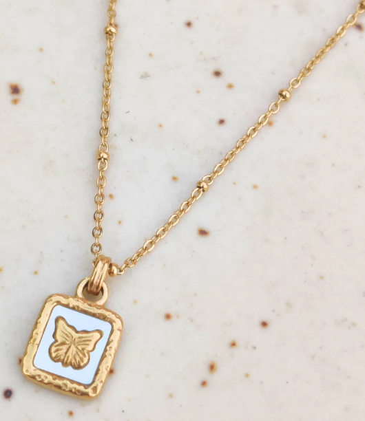 Silver/ Gold/ Rose gold Elegant Gold Butterfly Pendant Necklace with White Enamel Accent β A Symbol of Grace, Transformation, and Timeless Beauty