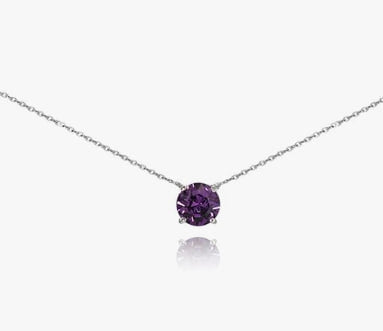 Silver/ Gold/ Rose gold Elegant Purple Gemstone Pendant Necklace – A Timeless Statement of Beauty & Grace