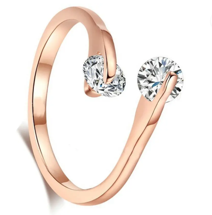 Silver/ Gold/ Rose Gold Forever Love Ring – Exquisite Alloy Cubic Zirconia Rhodium-Plated Ring, A Timeless Symbol of Romance, Elegance, and Everlasting Commitment