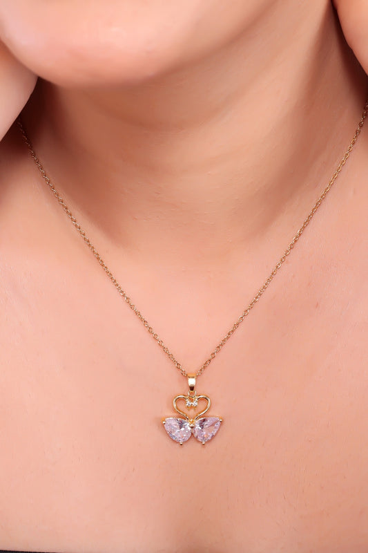 Elegant Gold Butterfly Pendant with Gemstone Accents – A Symbol of Transformation & Beauty