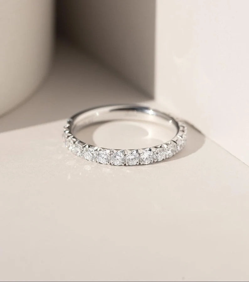 Silver/ Gold/ Rose Gold Elegant Diamond Eternity Ring – Sparkling Anniversary & Wedding Band