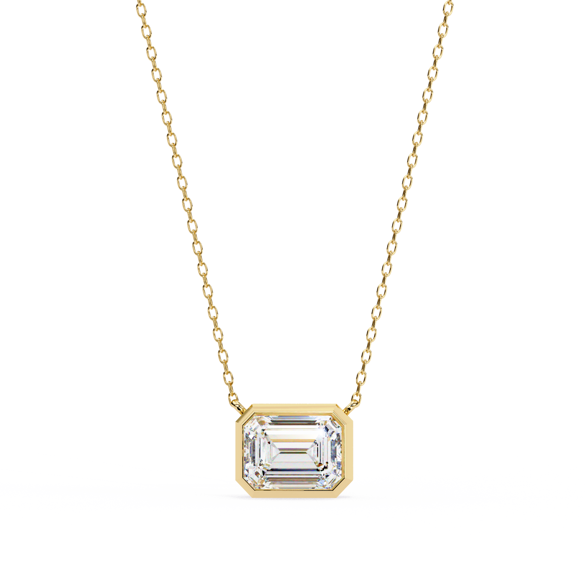 Emerald Cut Diamond Pendant