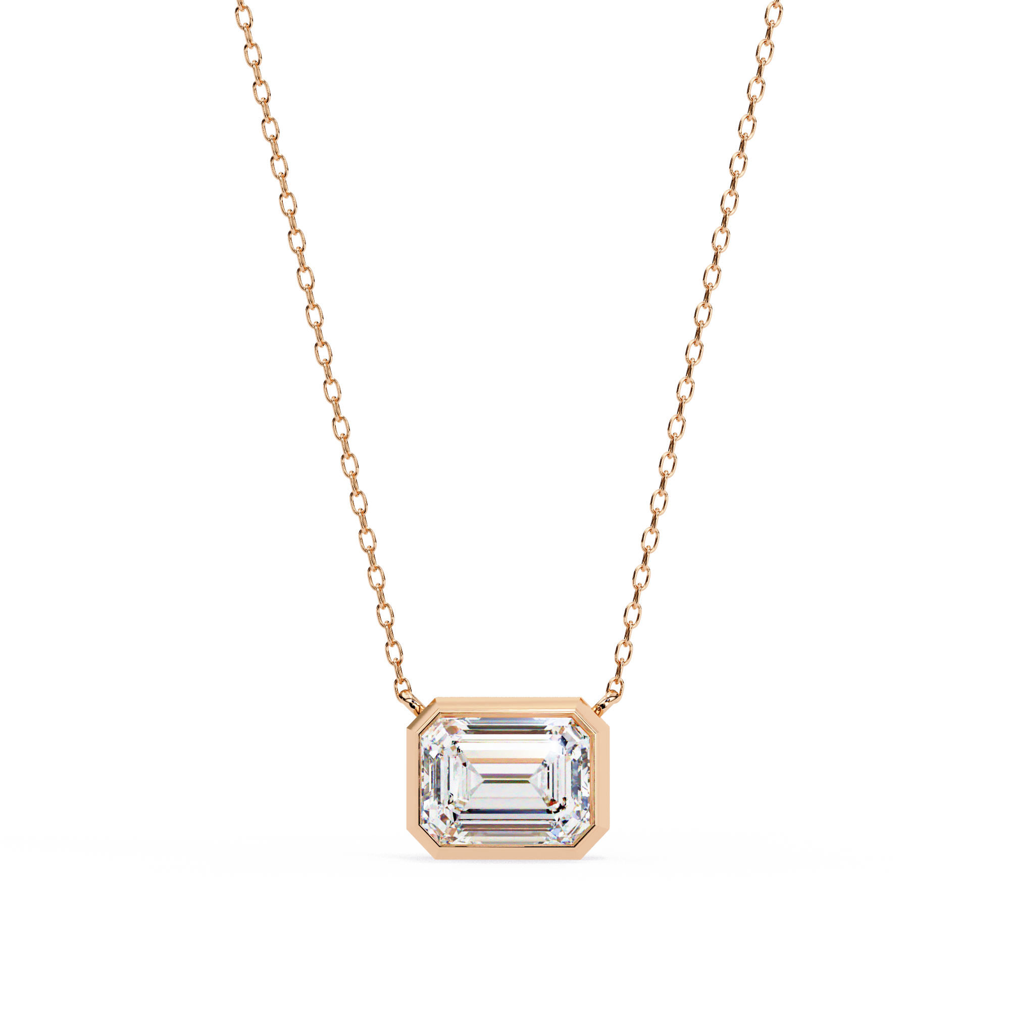 Emerald Cut Diamond Pendant