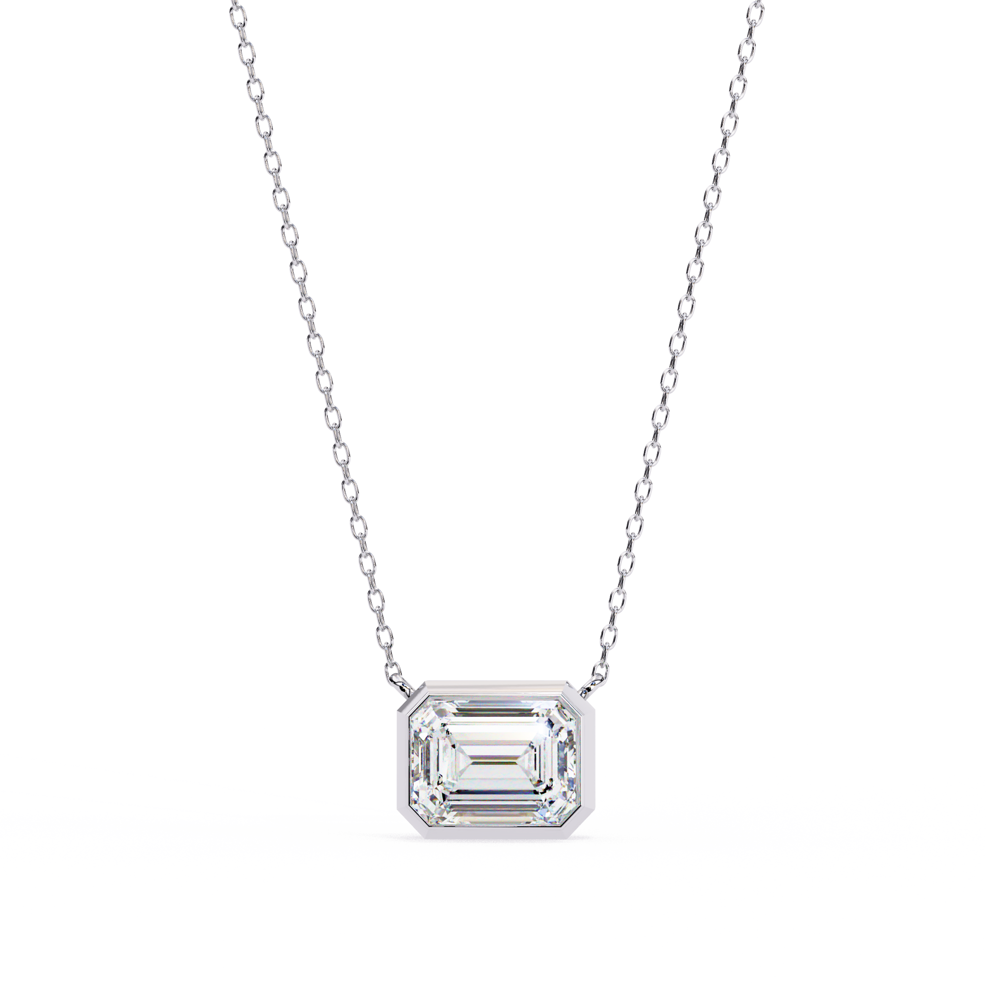Emerald Cut Diamond Pendant