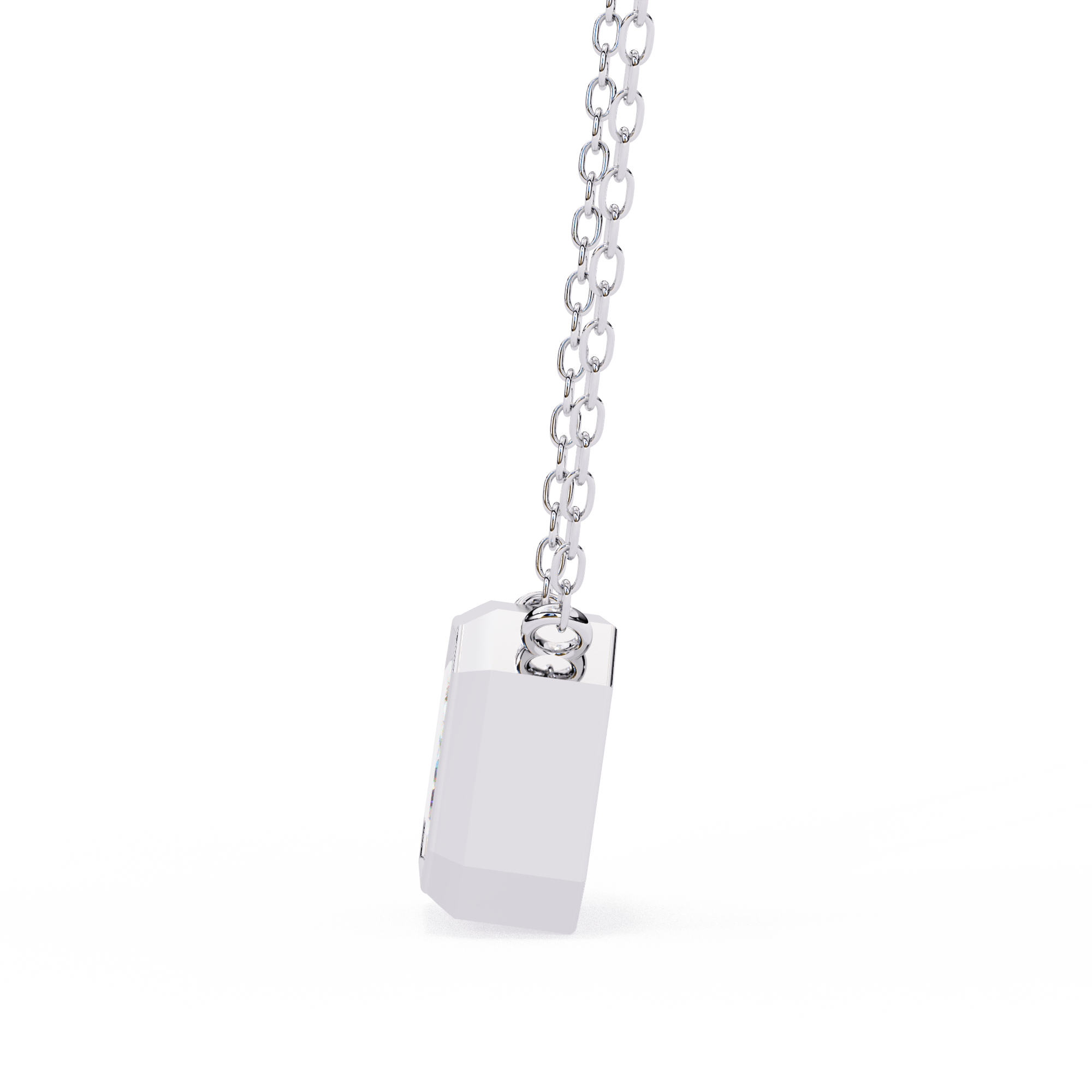 Emerald Cut Diamond Pendant