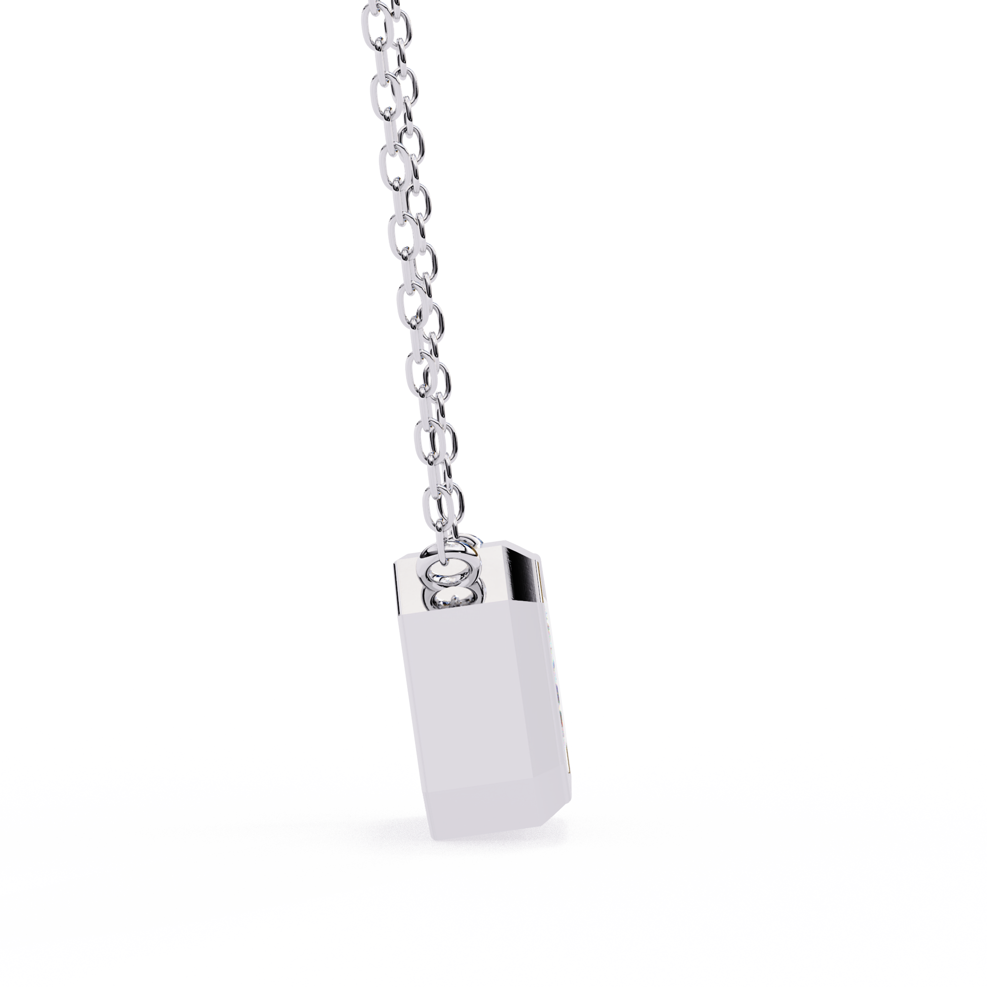 Emerald Cut Diamond Pendant