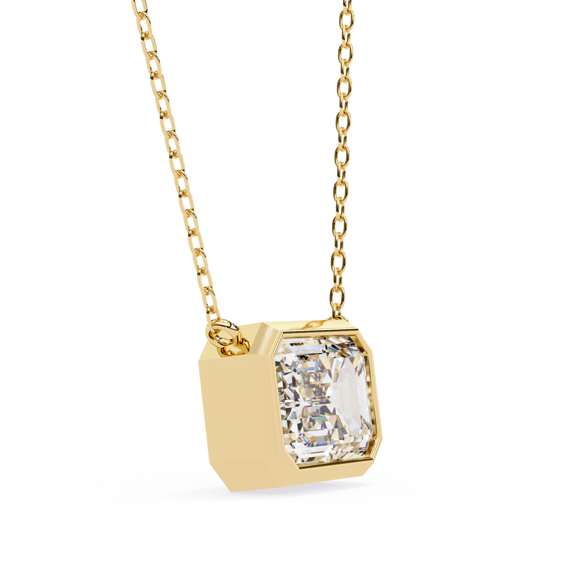 Emerald Cut Diamond Pendant
