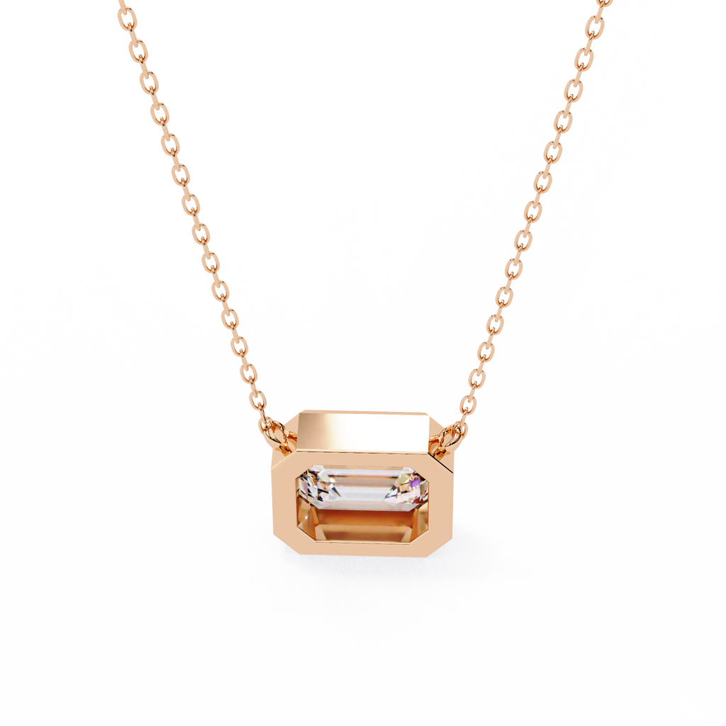 Emerald Cut Diamond Pendant