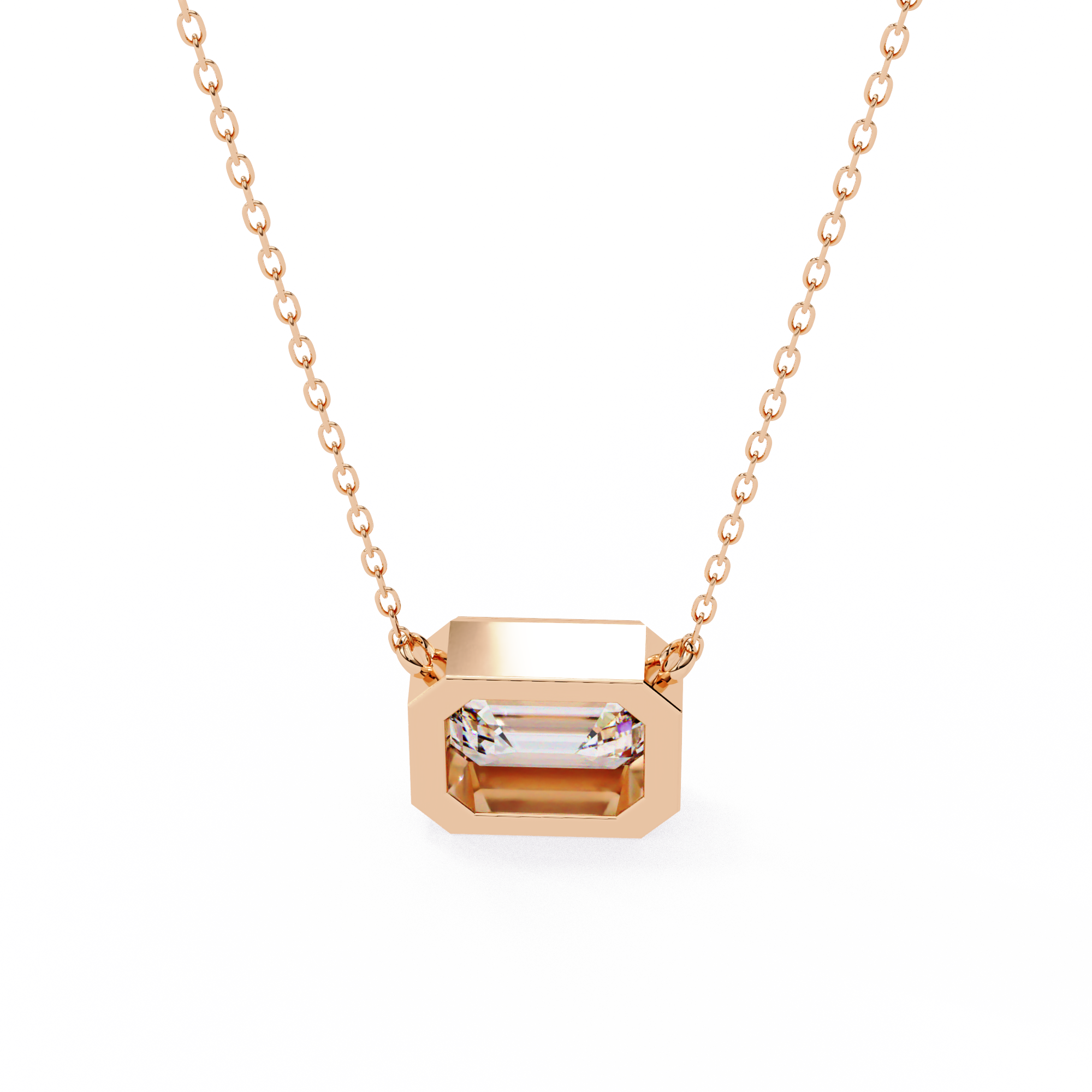 Emerald Cut Diamond Pendant