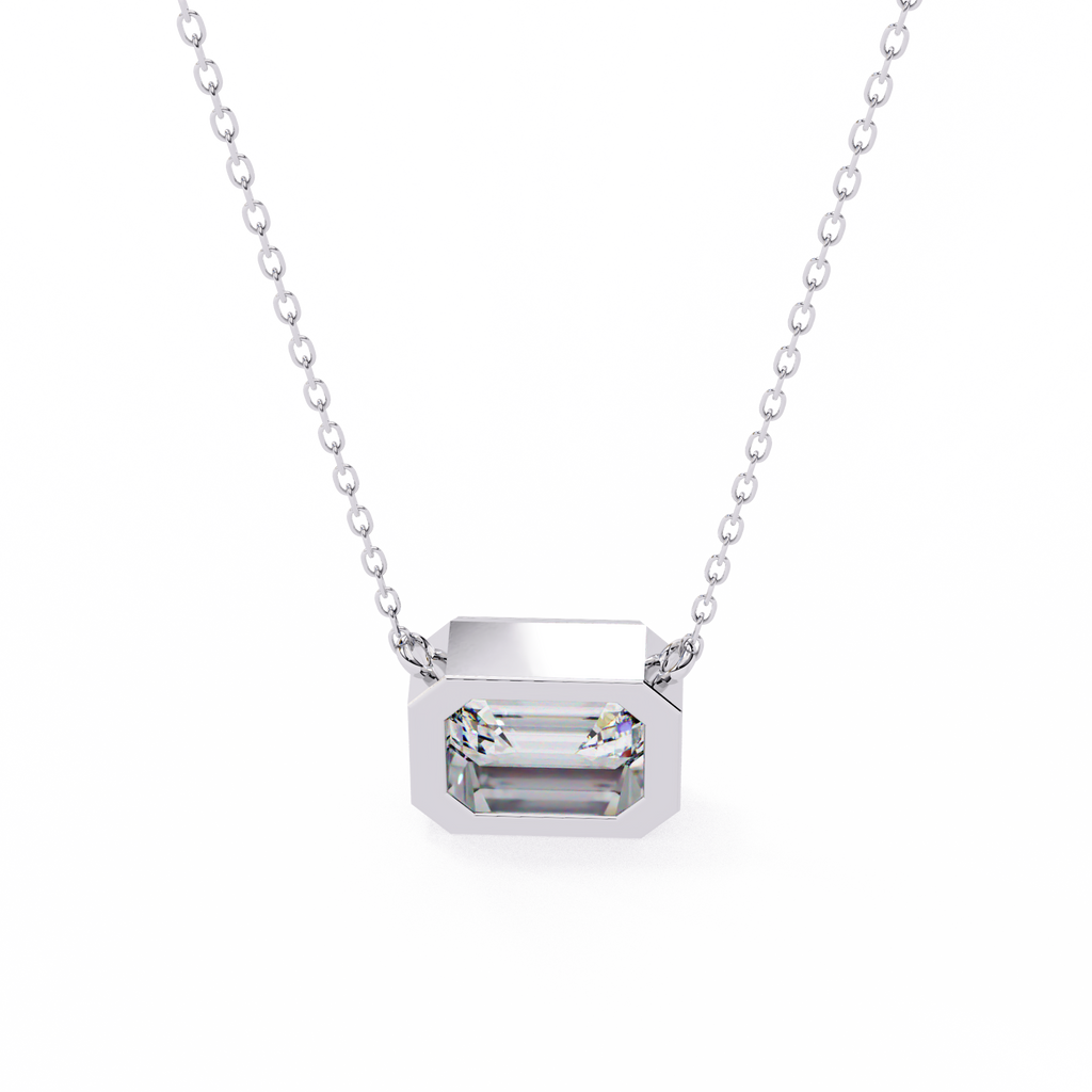 Emerald Cut Diamond Pendant
