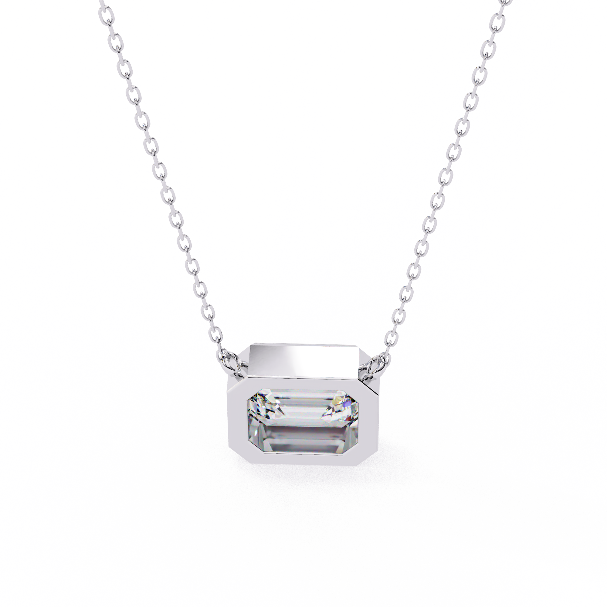 Emerald Cut Diamond Pendant