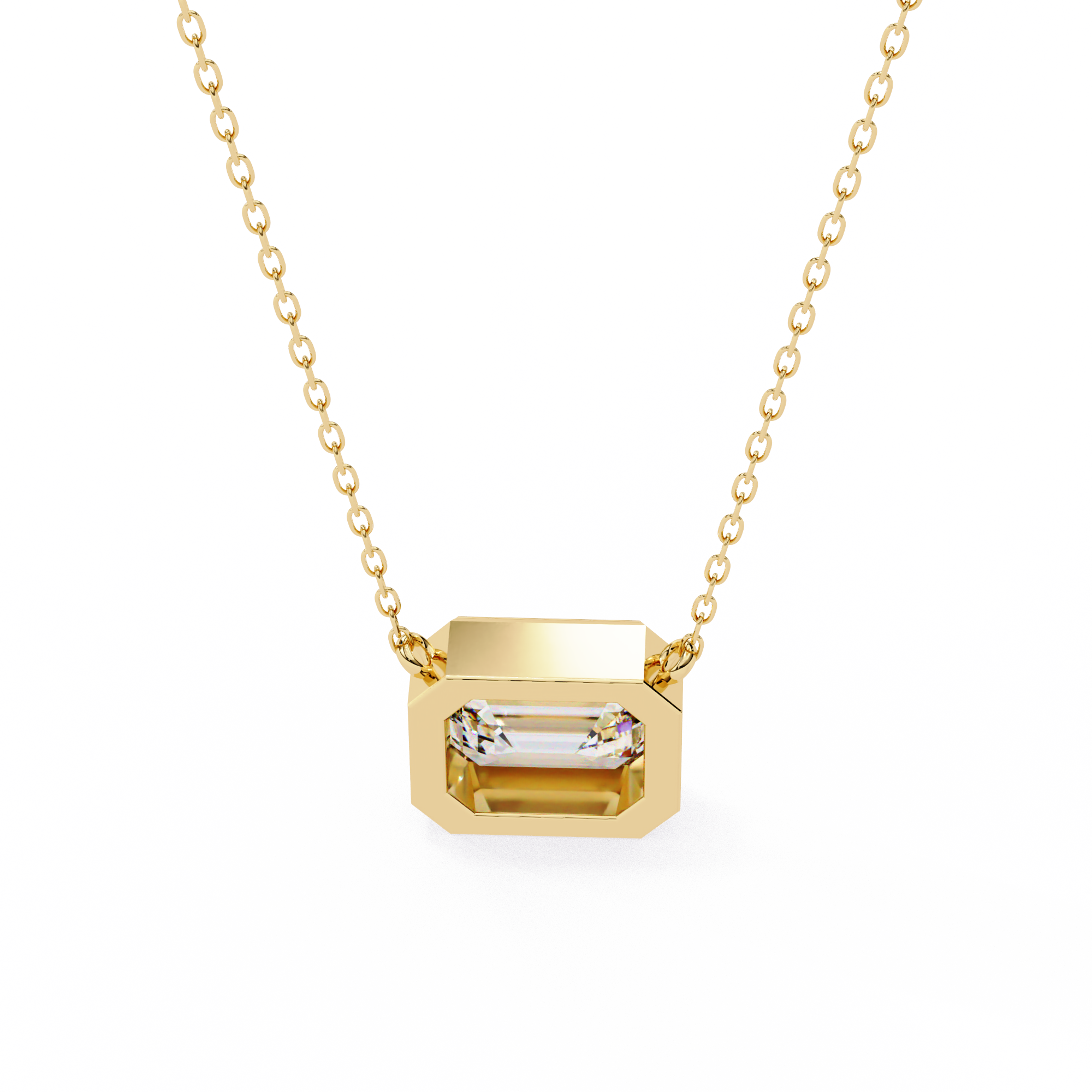 Emerald Cut Diamond Pendant