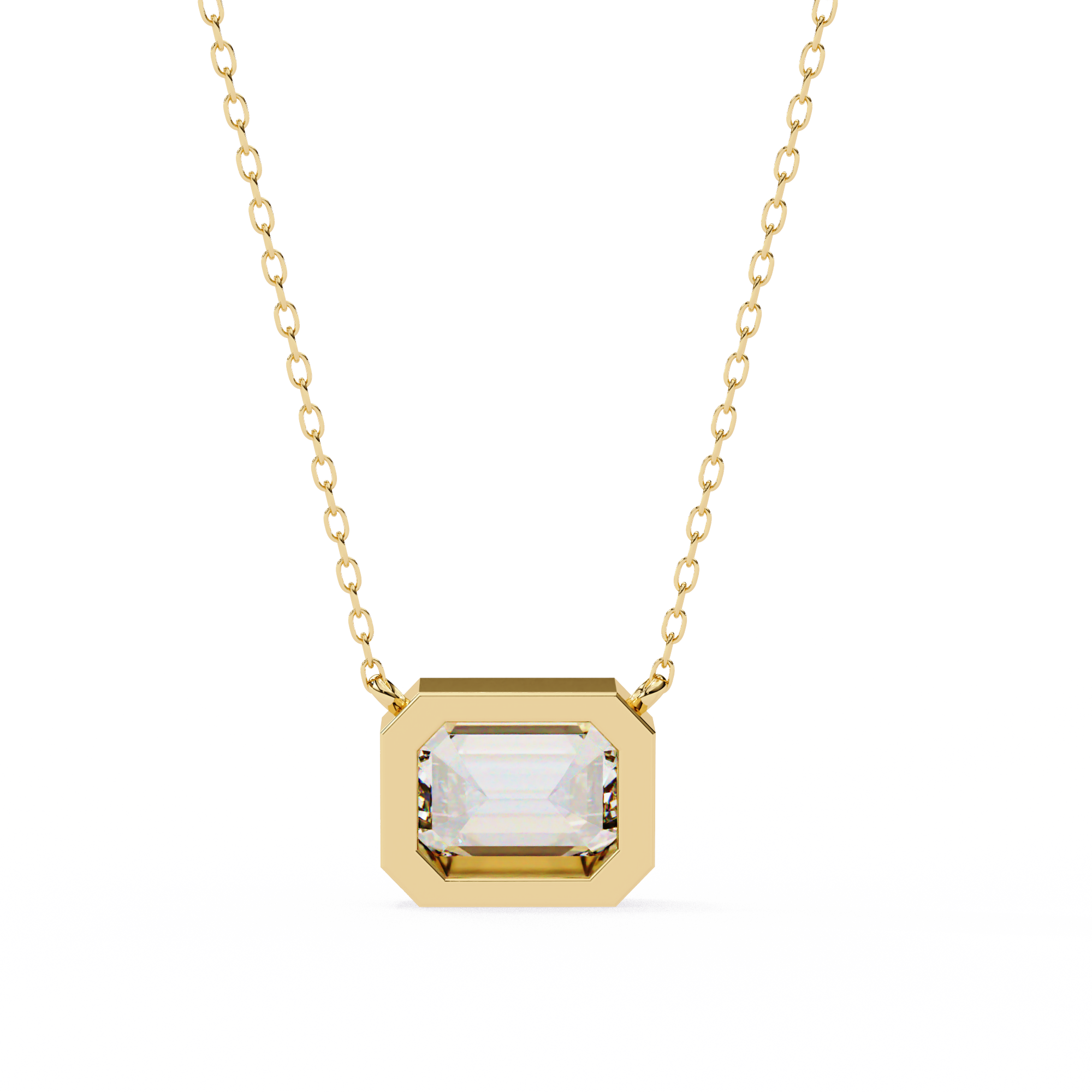 Emerald Cut Diamond Pendant