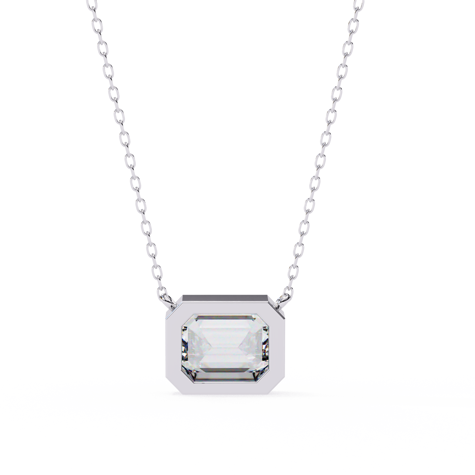 Emerald Cut Diamond Pendant