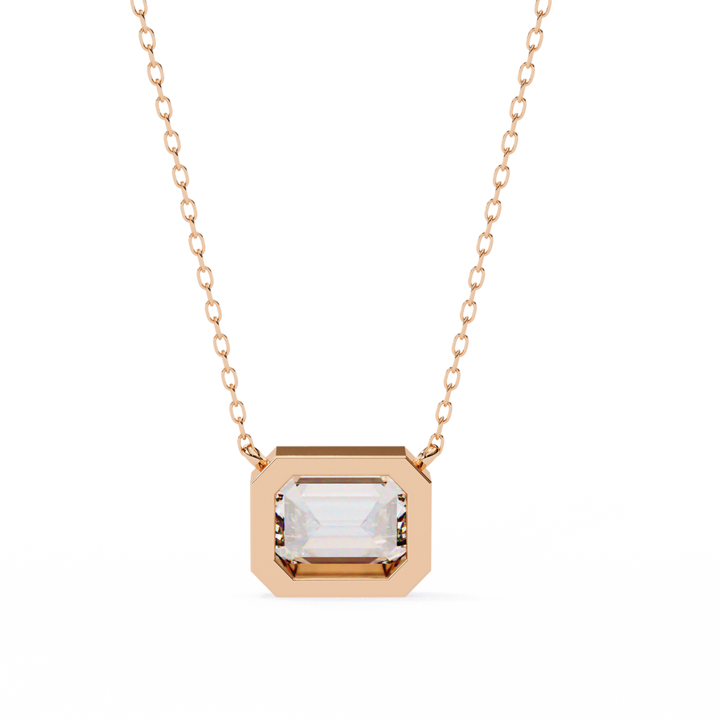 Emerald Cut Diamond Pendant