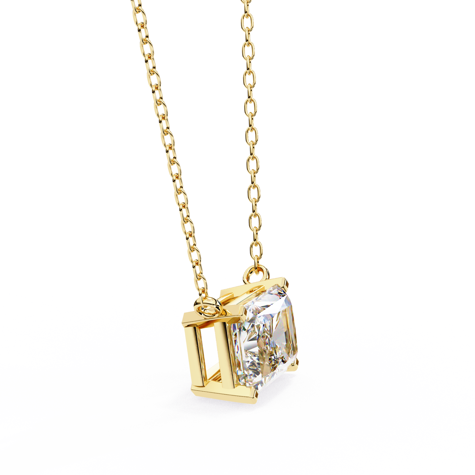 Brilliant Radiant-Cut Moissanite Pendant Necklace