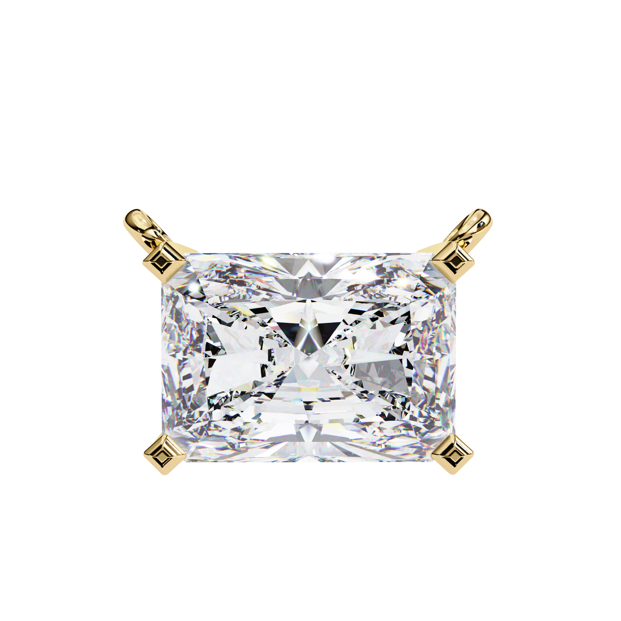 Brilliant Radiant-Cut Moissanite Pendant Necklace