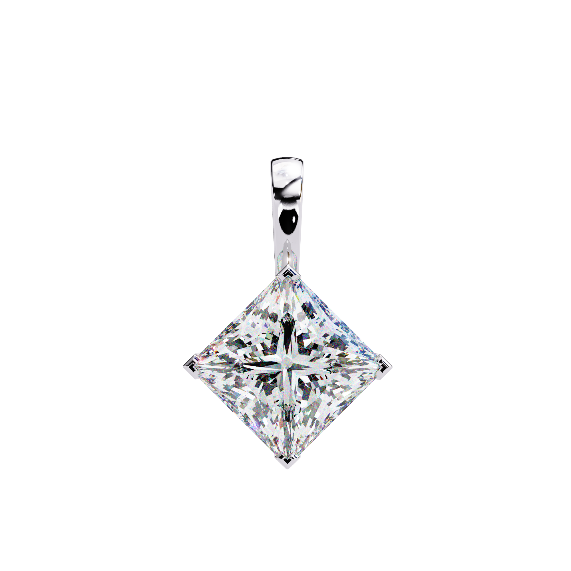 Square Solitaire Pendant