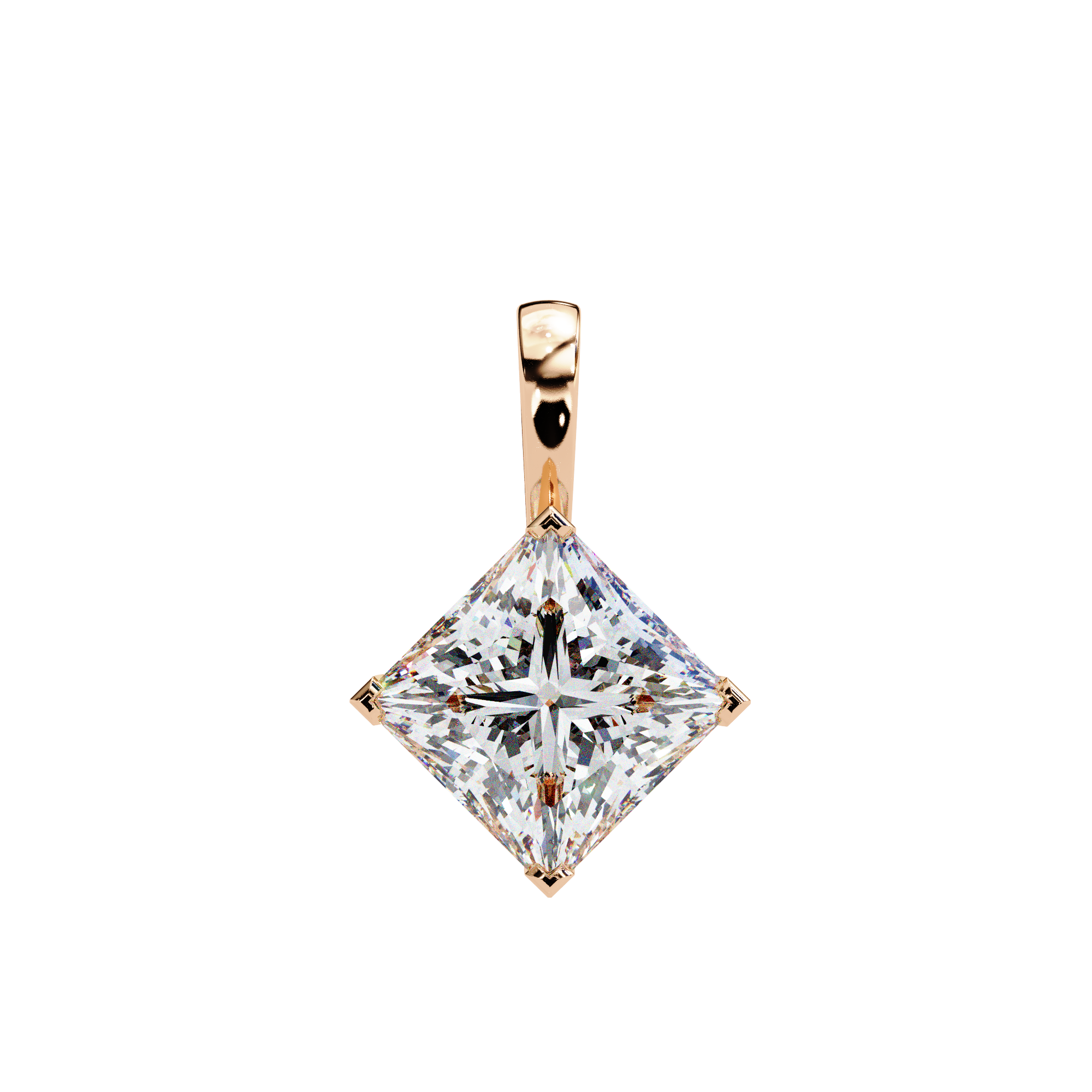 Square Solitaire Pendant