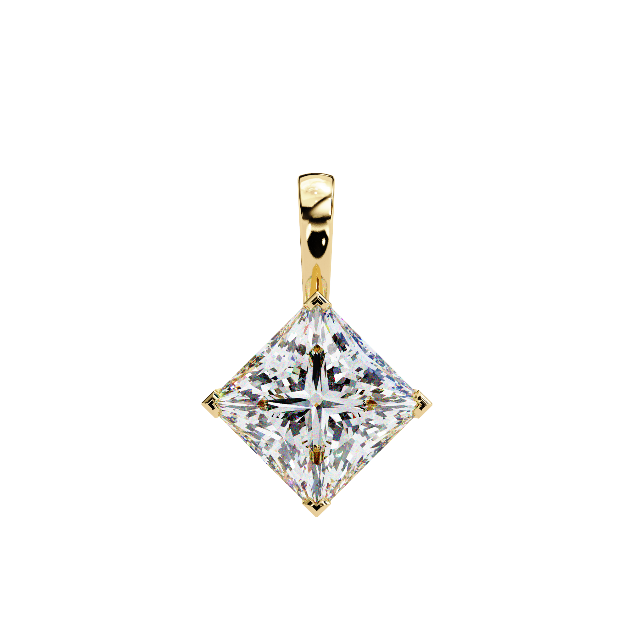 Square Solitaire Pendant