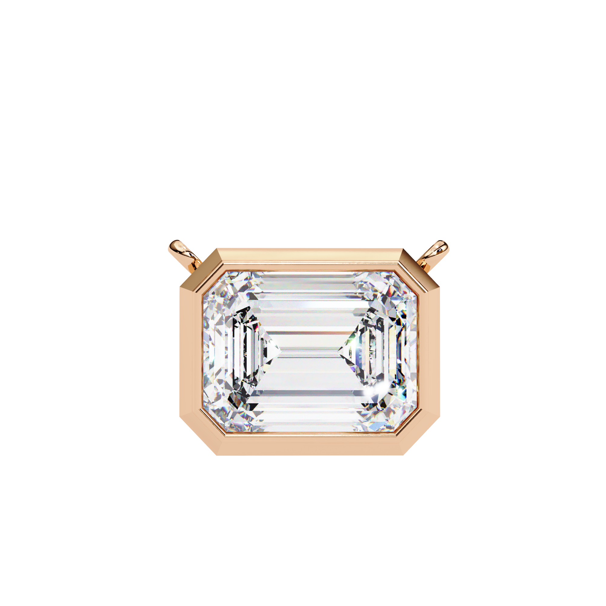 Emerald Cut Diamond Pendant