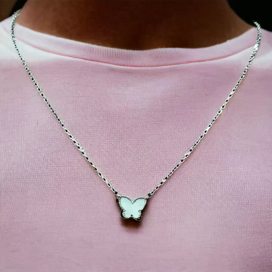 Silver/ Gold/ Rose gold  Visara Jewels Butterfly Pendant with Sterling Silver Chain – A Symbol of Grace &amp; Transformation
