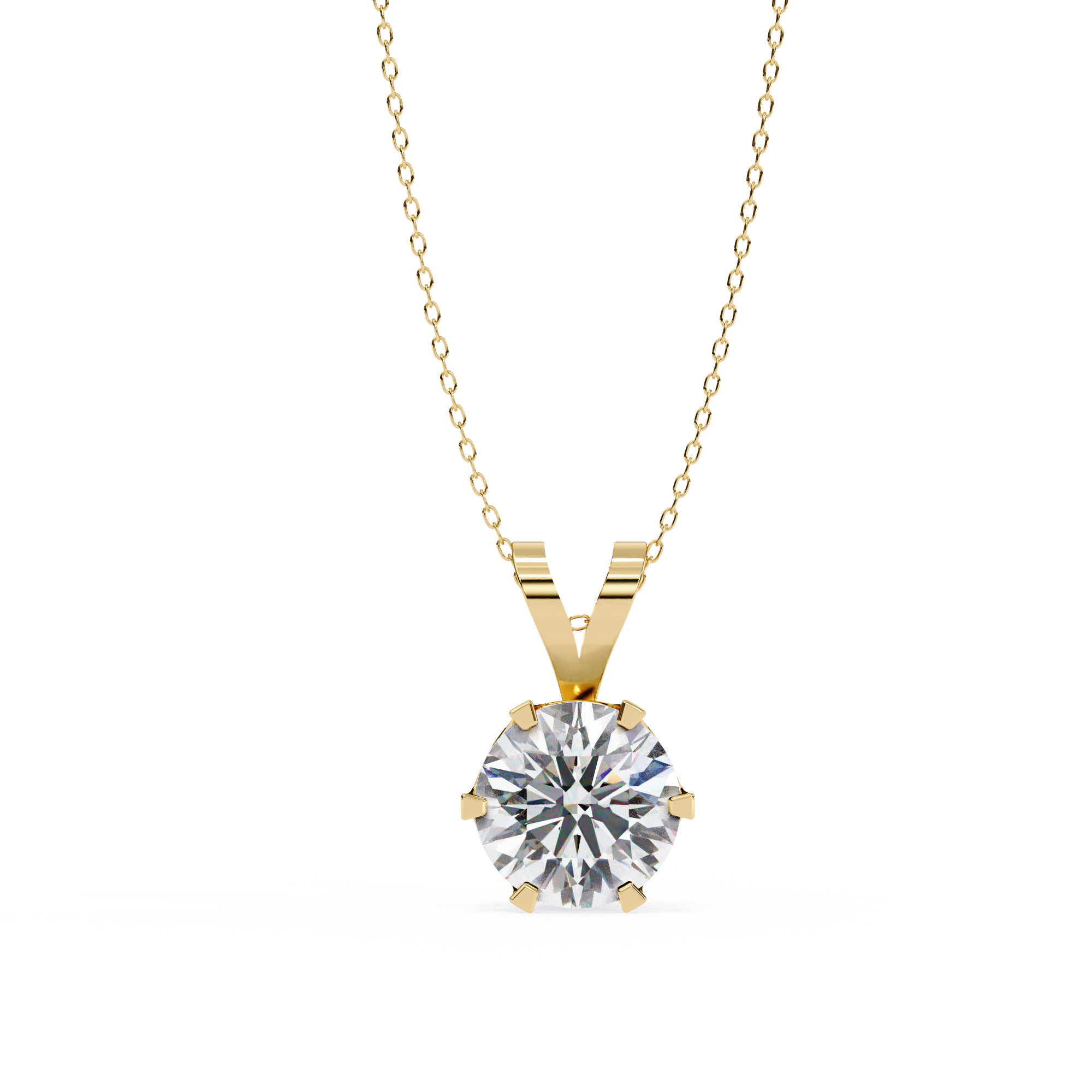 Bezel-Set Round Solitaire Moissanite Necklace