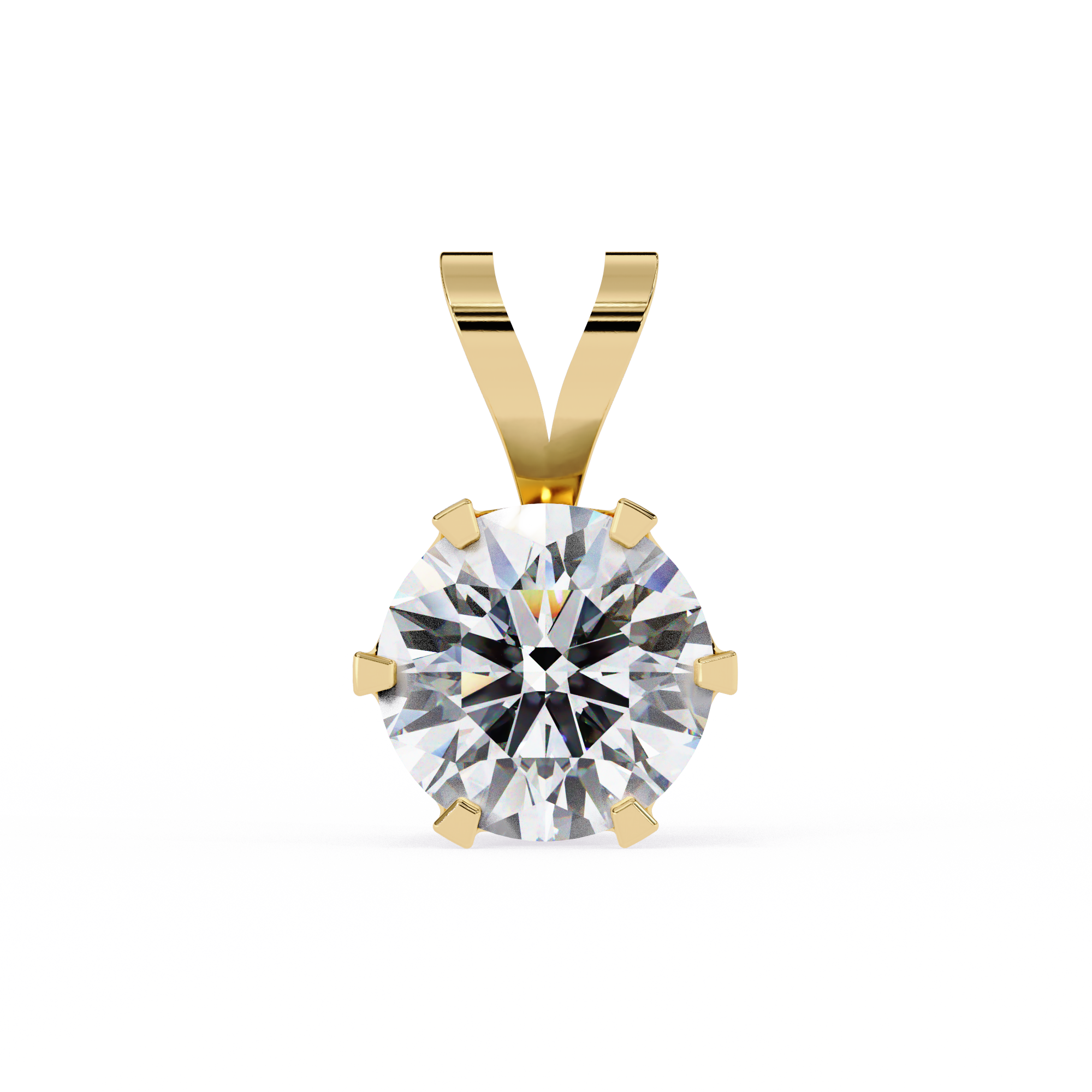 Bezel-Set Round Solitaire Moissanite Necklace