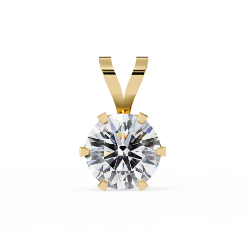 Bezel-Set Round Solitaire Moissanite Necklace