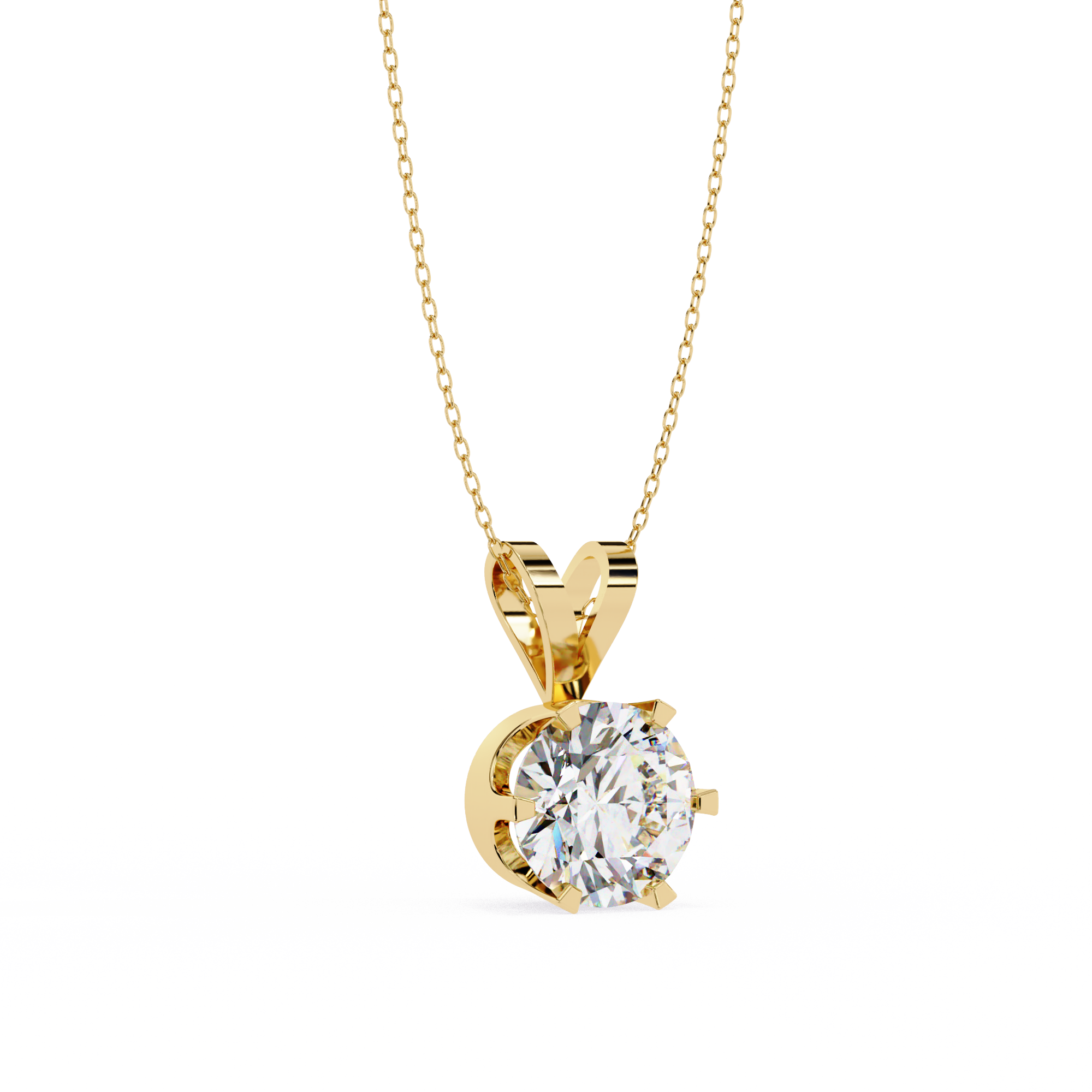 Bezel-Set Round Solitaire Moissanite Necklace