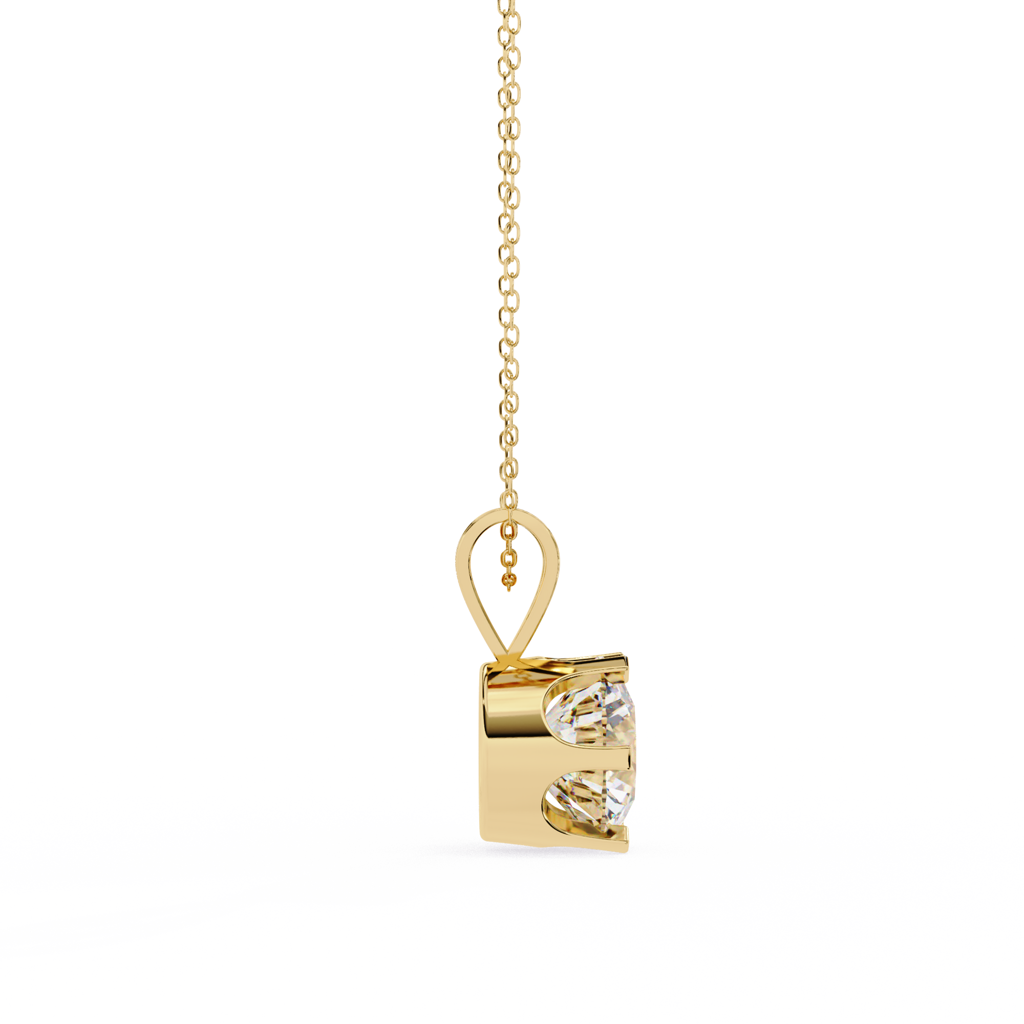 Bezel-Set Round Solitaire Moissanite Necklace