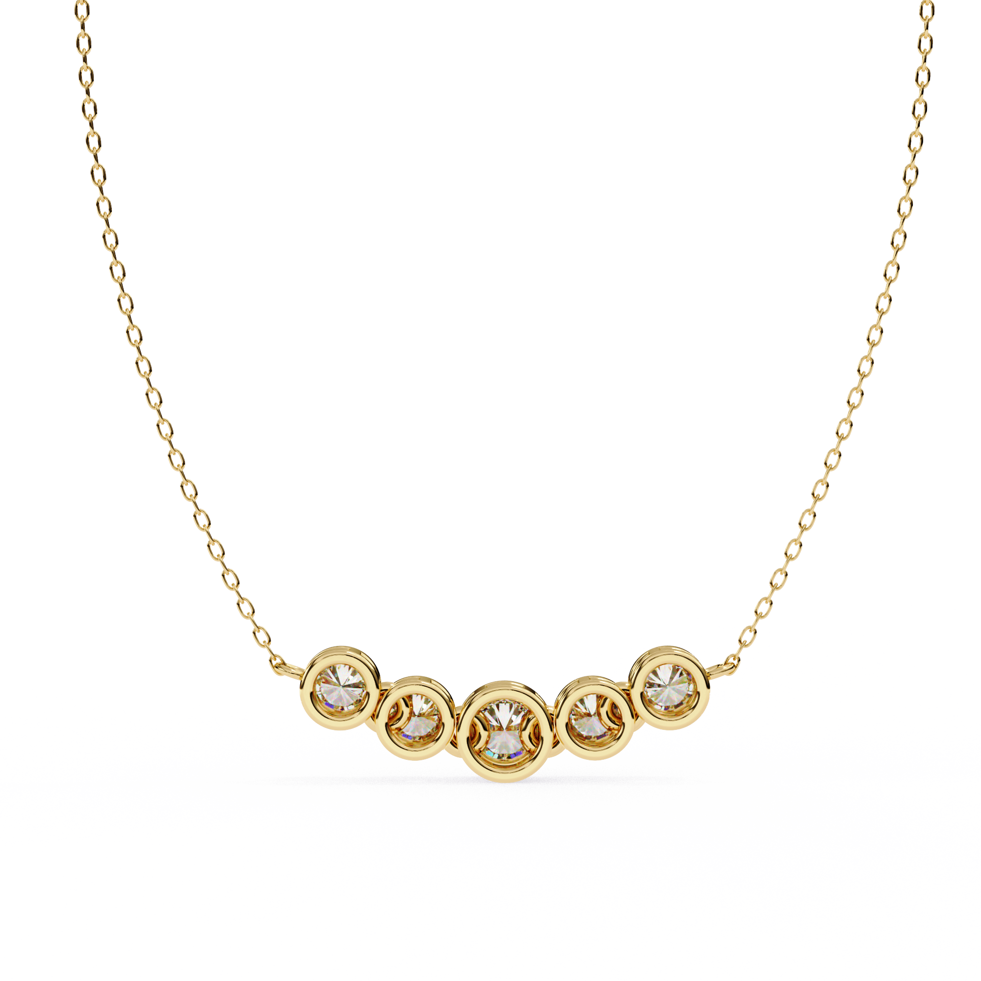 Curved Diamond Bar Pendant
