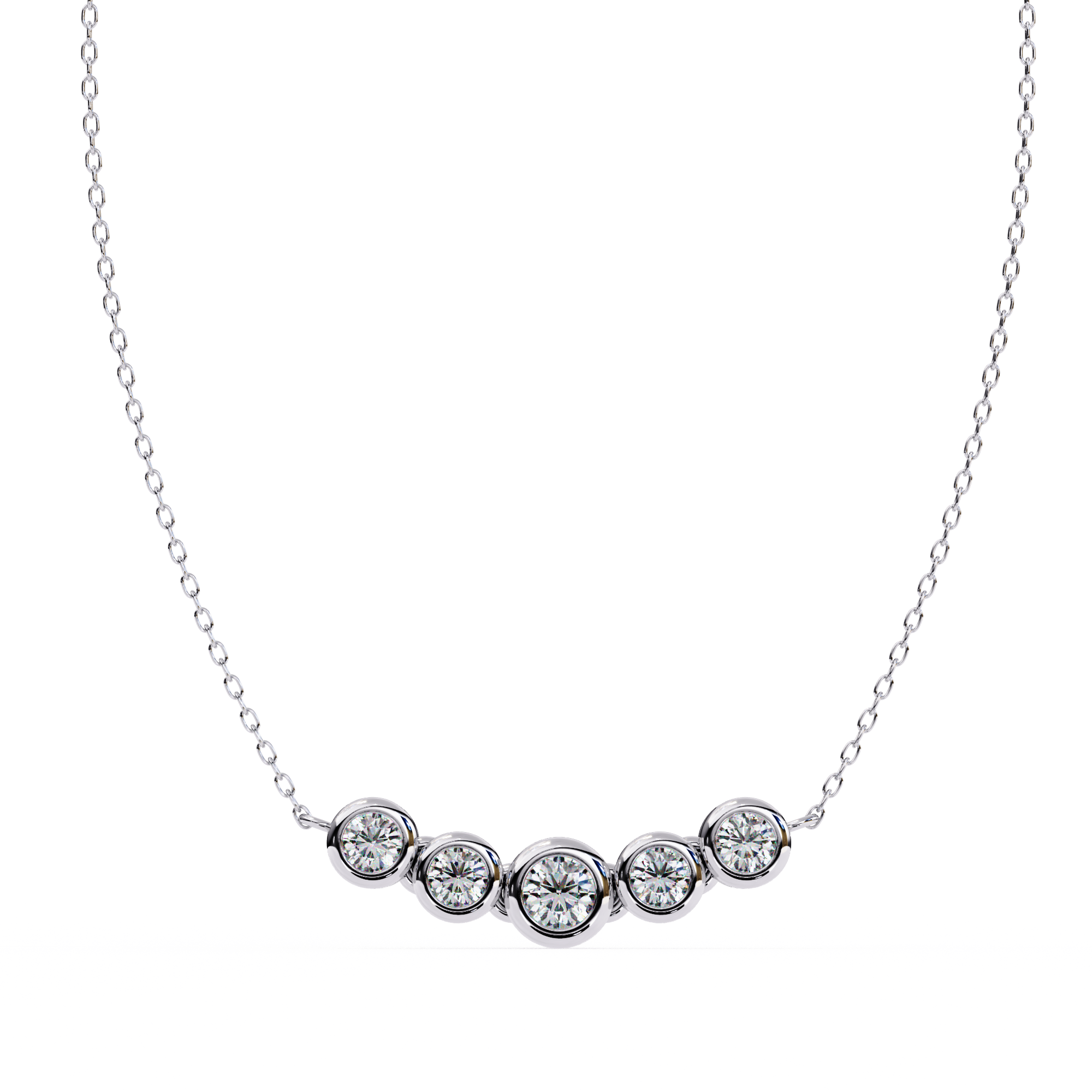 Curved Diamond Bar Pendant