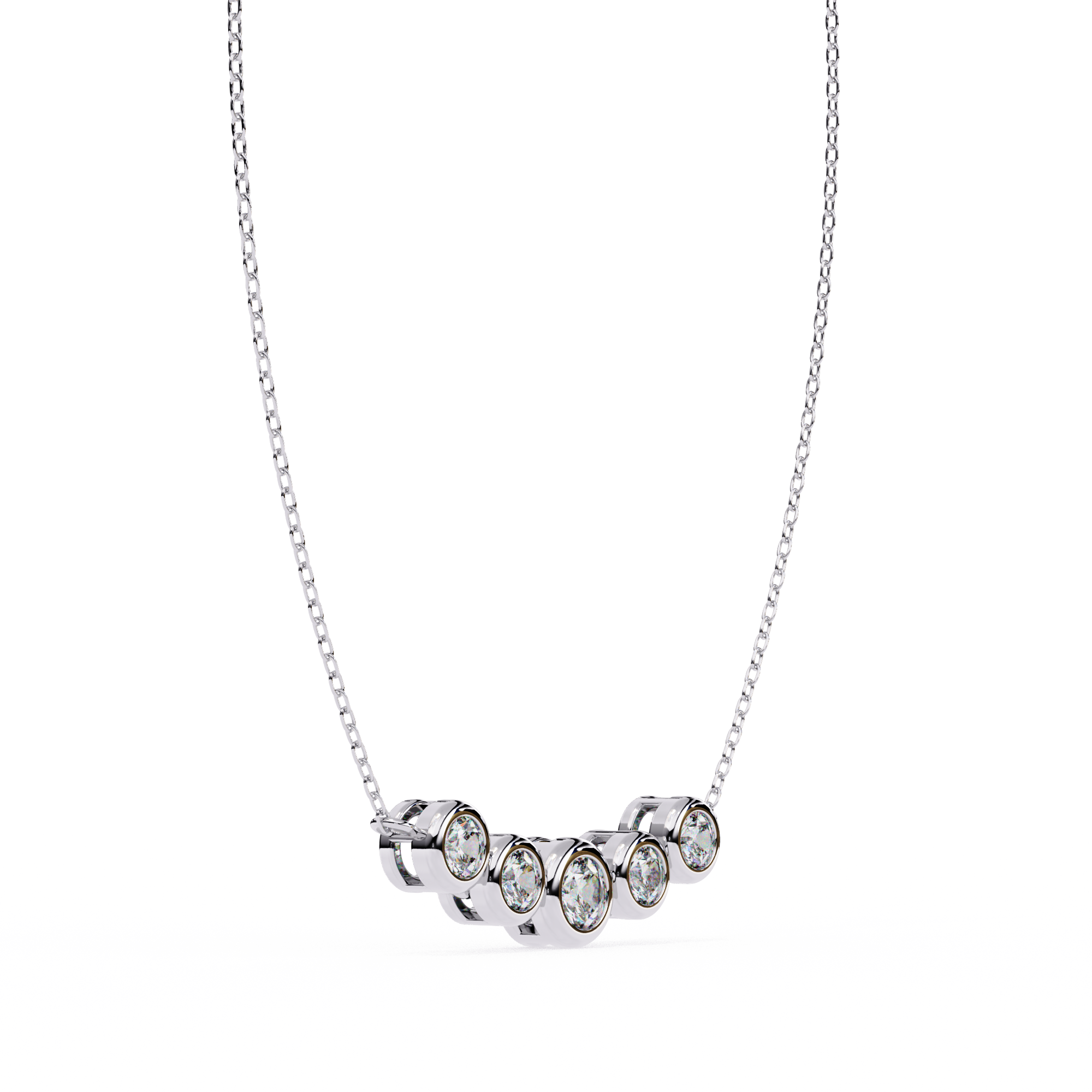 Curved Diamond Bar Pendant