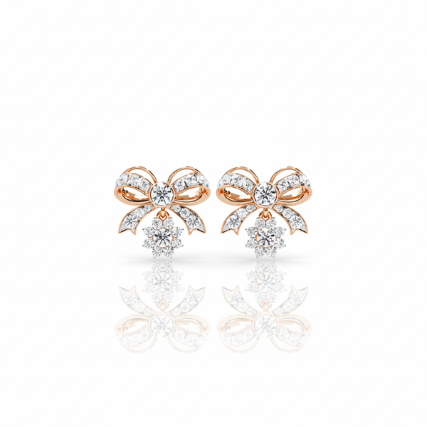 Royal Bow Sparkle Earrings – Playful Elegance & Brilliant Shine