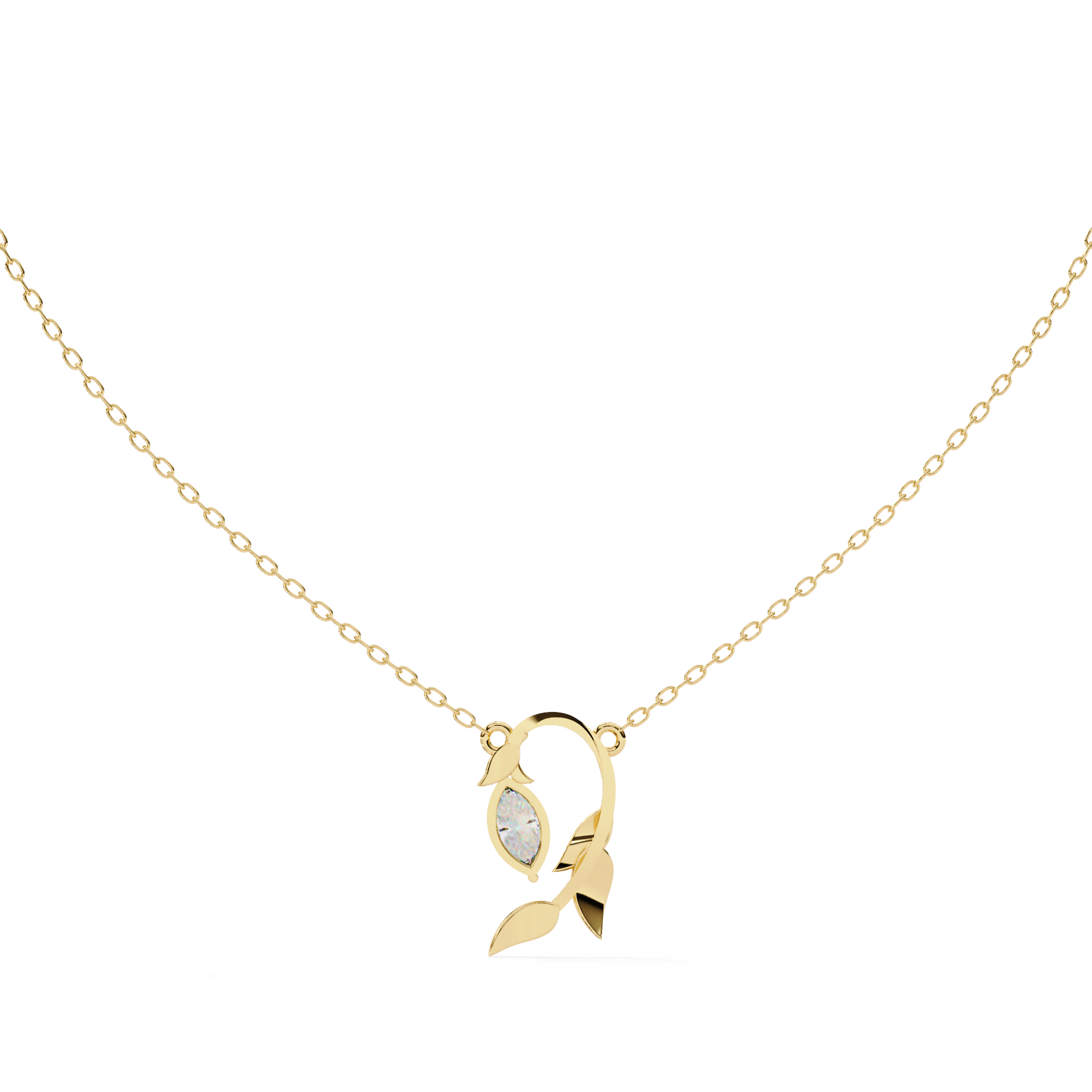 leaf shaped pendant