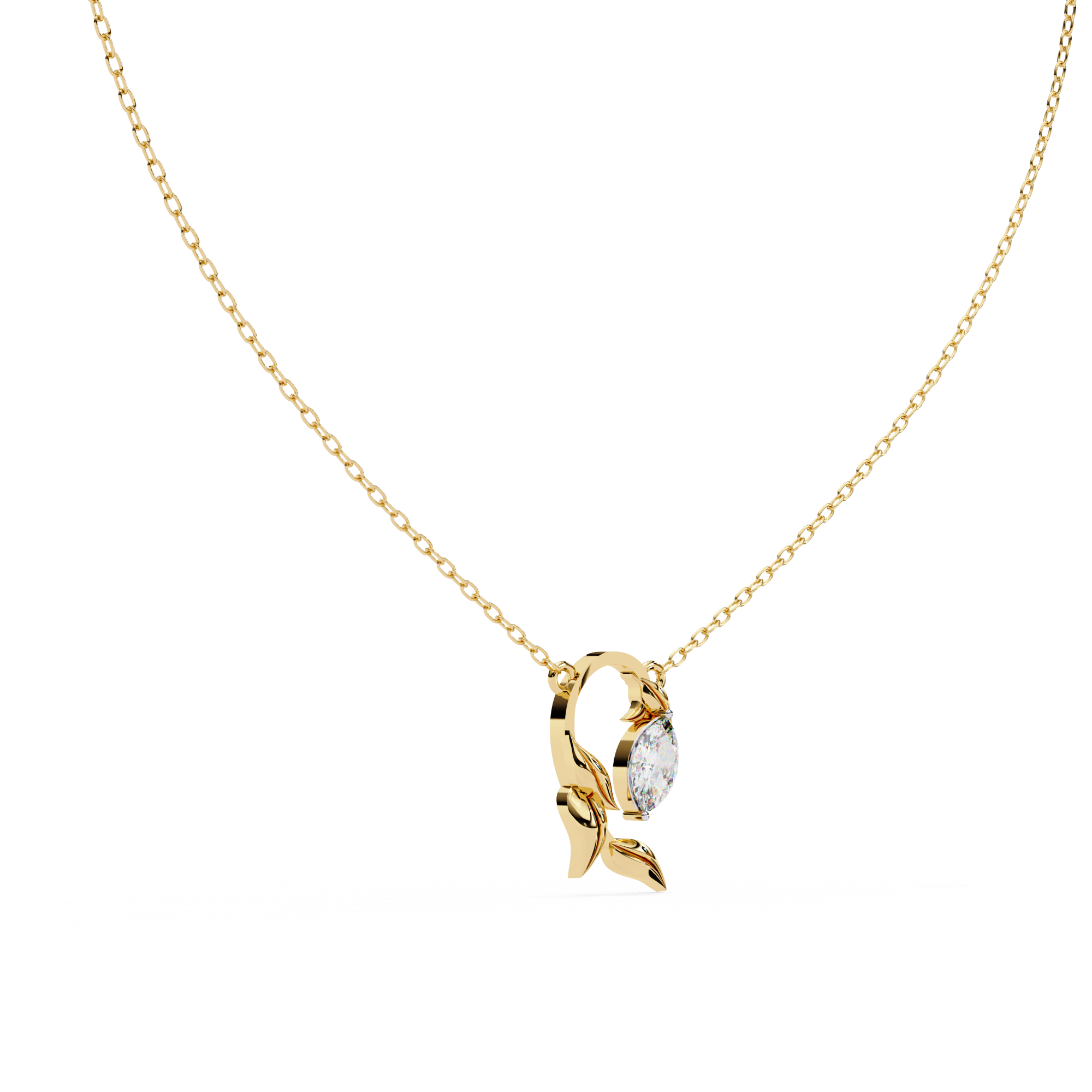 leaf shaped pendant