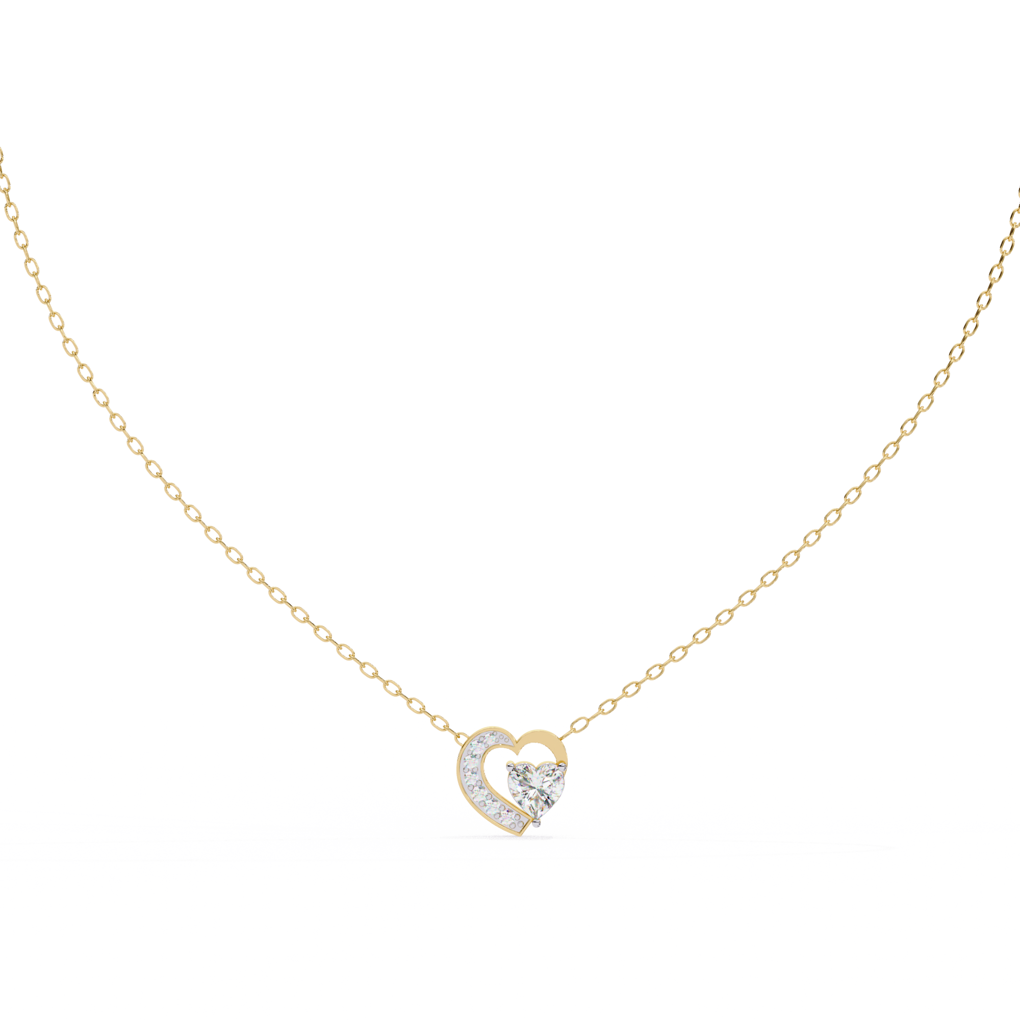 Heart shaped diamond pendant