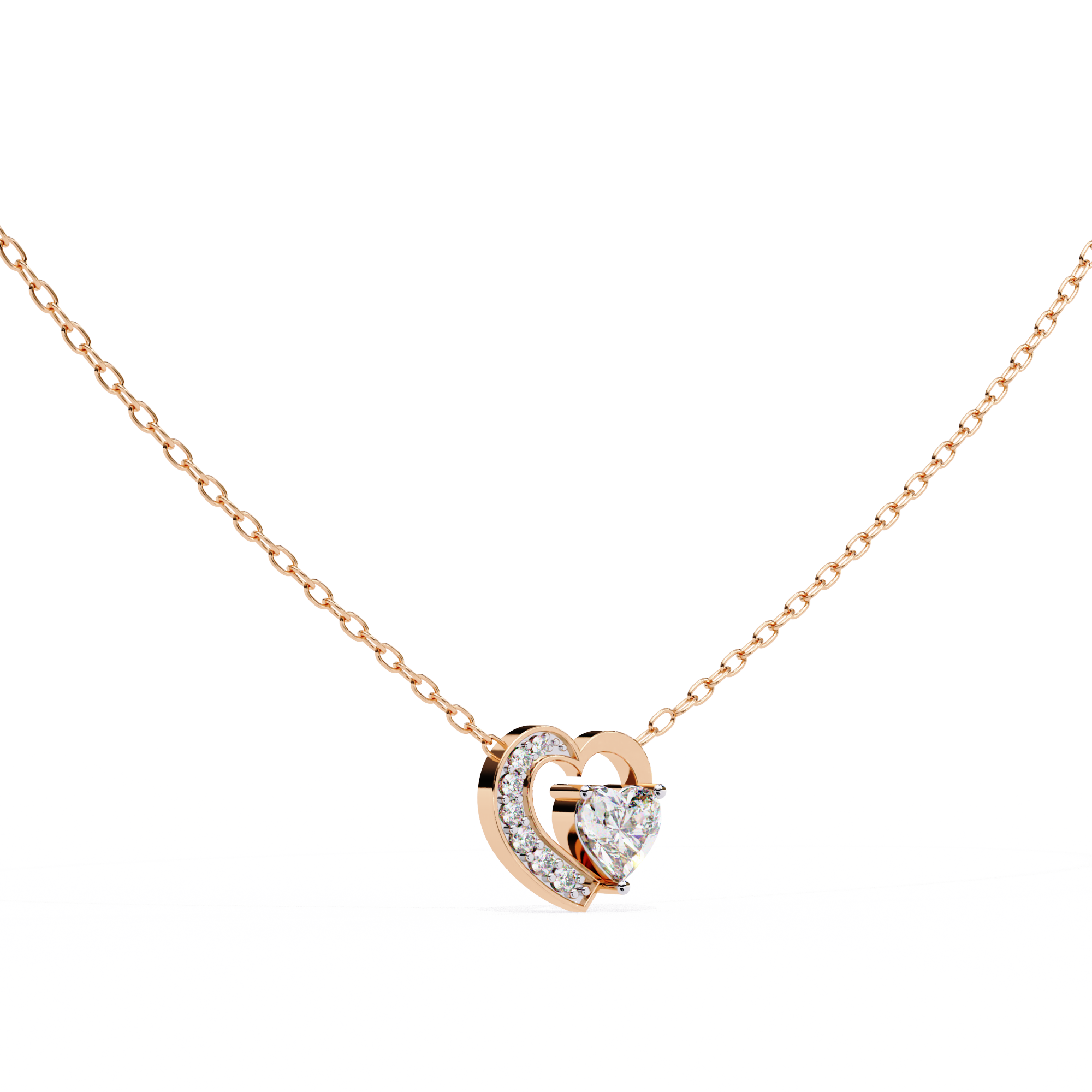 Heart shaped diamond pendant