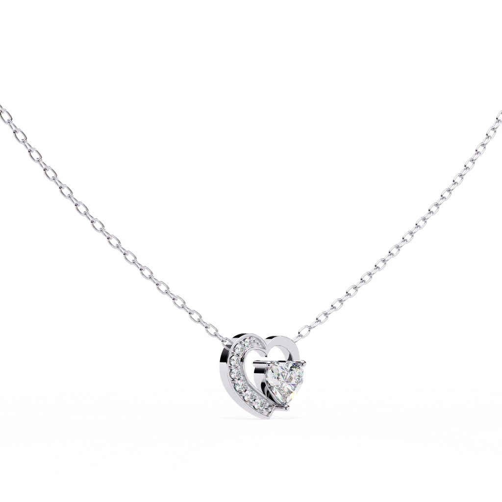 Heart shaped diamond pendant