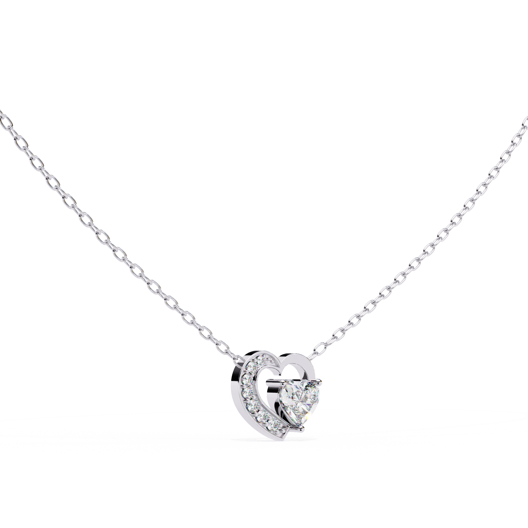 Heart shaped diamond pendant
