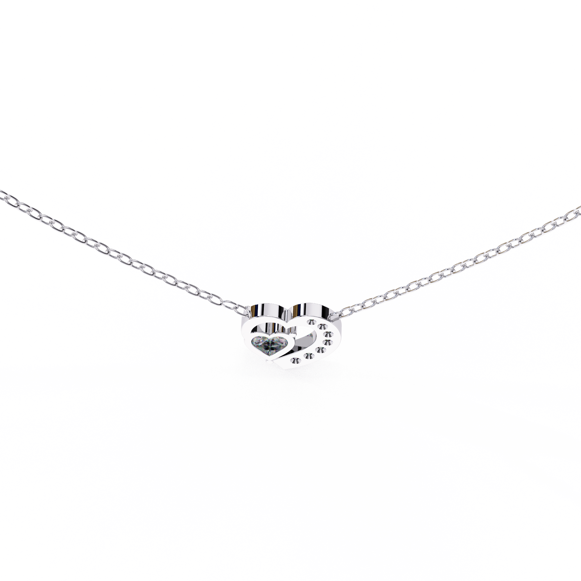 Heart shaped diamond pendant