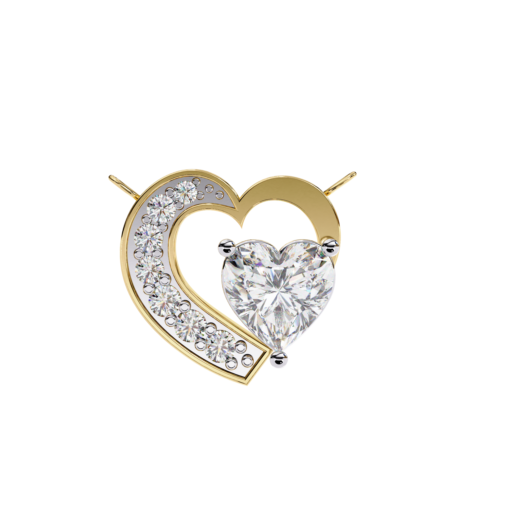 Heart shaped diamond pendant