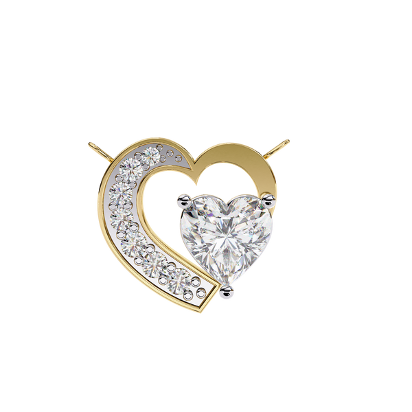 Heart shaped diamond pendant
